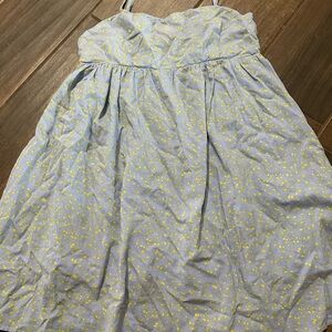 Elegant Blue and Yellow Floral Mini Dress